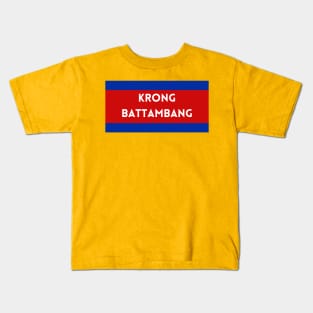Krong Battambang City in Cambodian Flag Colors Kids T-Shirt
